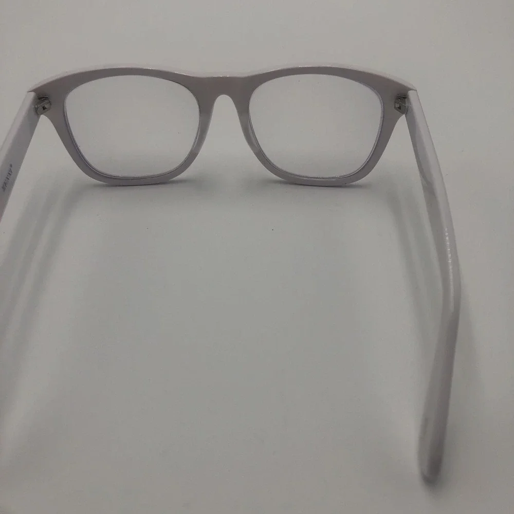 Womens Glasses Frames Zenni White Square Shaped  W/ Lens Preowned Used With Case